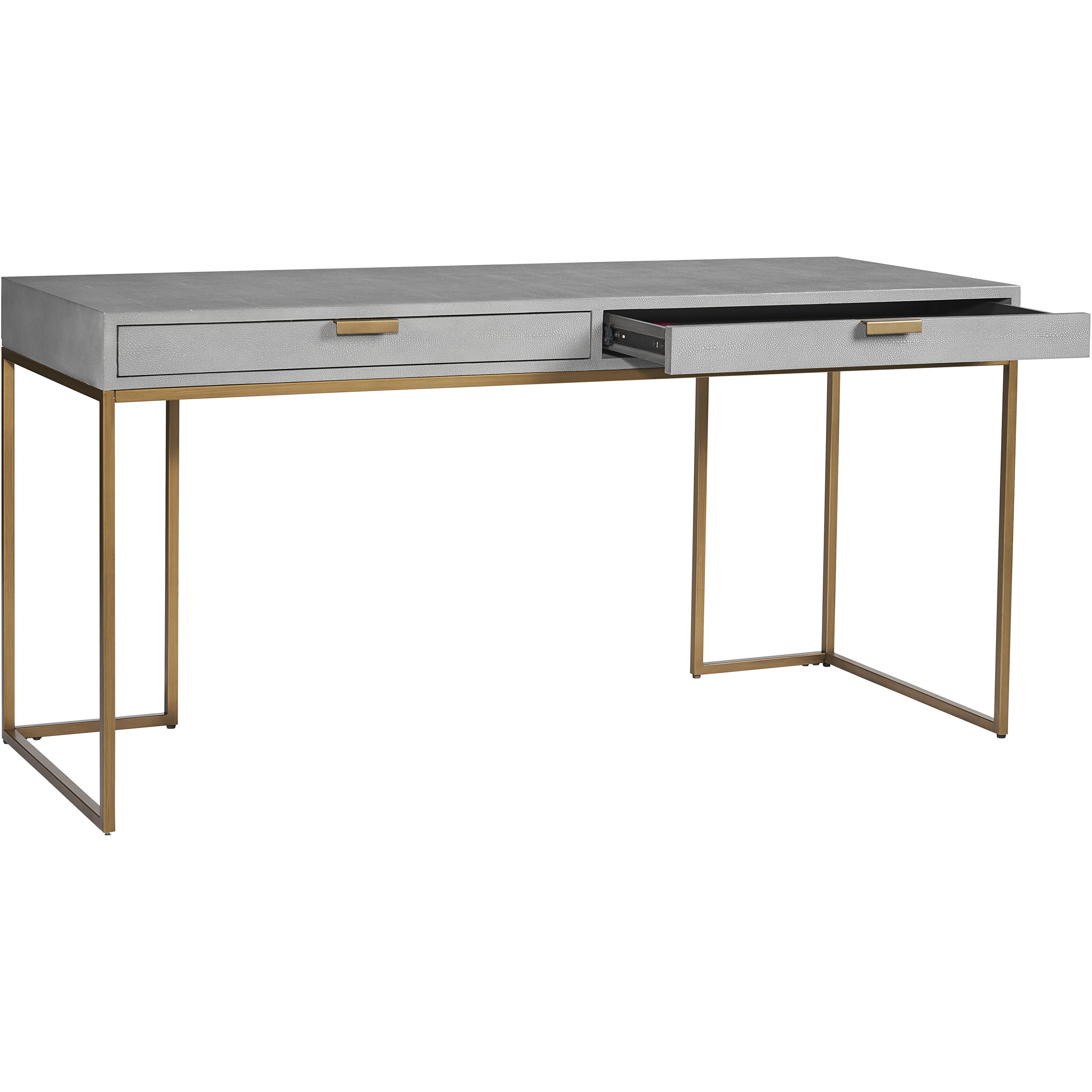 Jiro 63 X 24.25 inch Grey Shagreen Desk